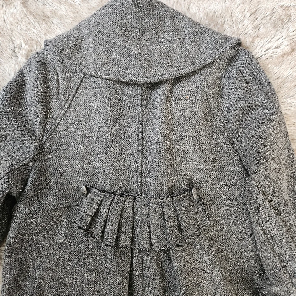 Free People Ellington Duster Coat In Charcoal Gray‎ Wool Blend Button Front